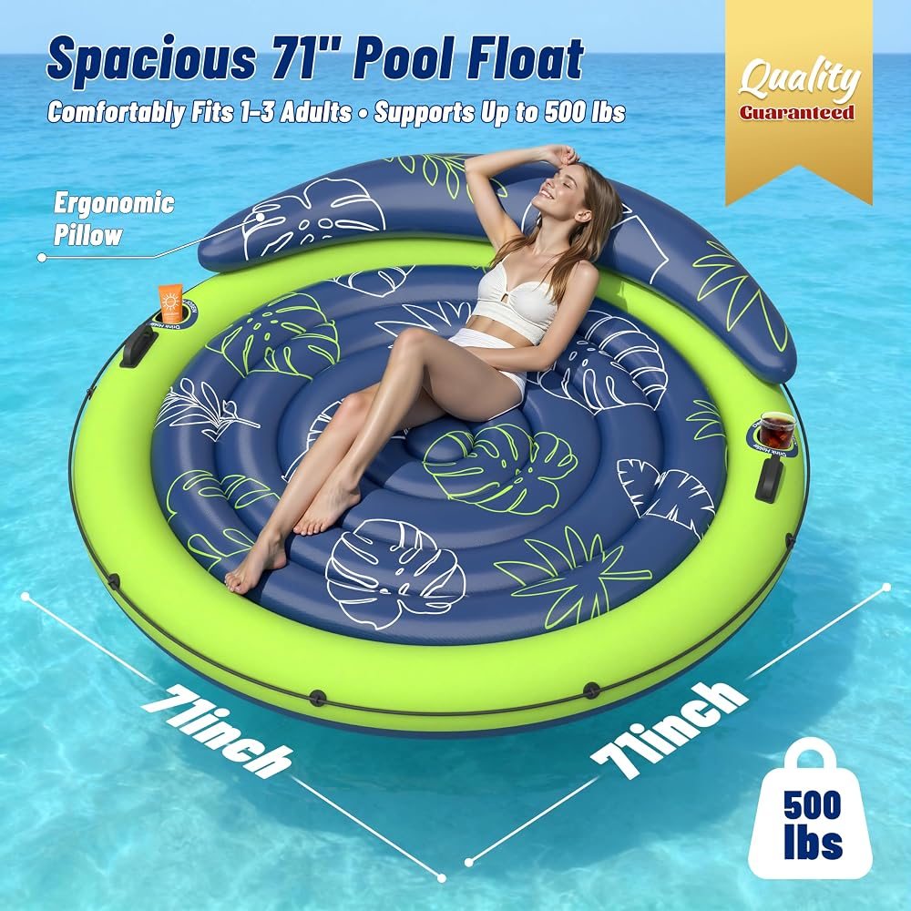 XL Round Tanning Pool Raft view 3