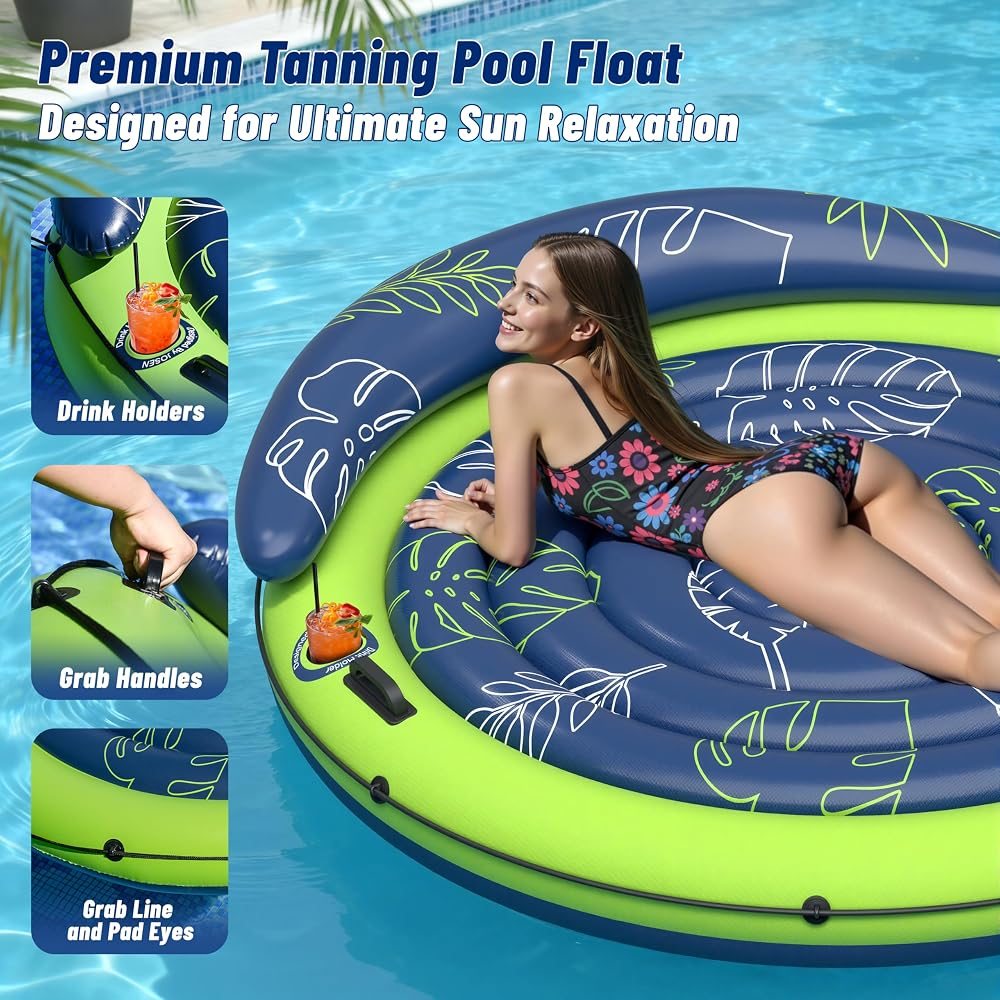 XL Round Tanning Pool Raft view 5